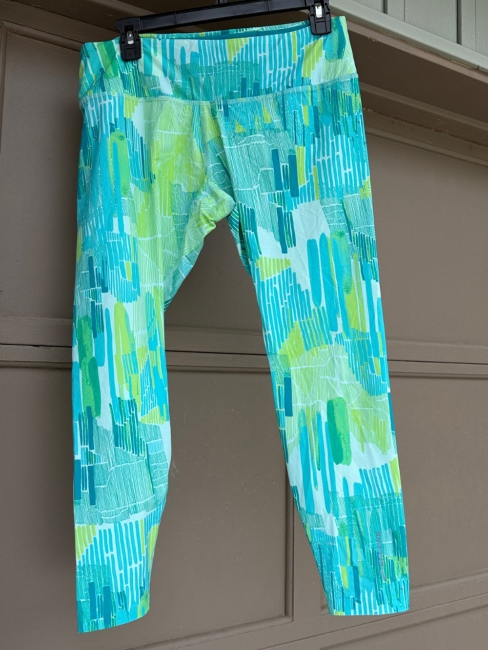 Brooks Aqua & Lime Abstract Print Leggings
